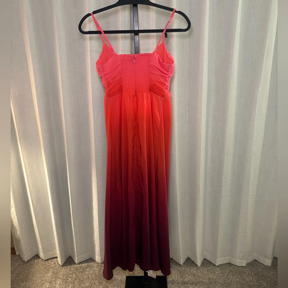 Abercrombie & Fitch Pink to Burgundy Ombre Maxi Dress